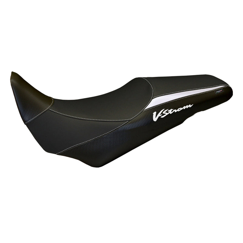 Suzuki VStrom 1000 2014-2019 Seat Cover Tappezzeria Italia in White and Black
