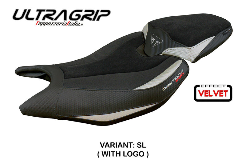 Triumph Daytona 660 2024 Seat Cover Tappezzeria Ultragrip Silver Black