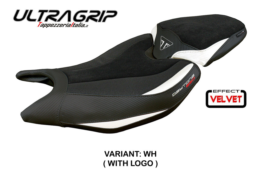 Triumph Daytona 660 2024 Seat Cover Tappezzeria Ultragrip White Black
