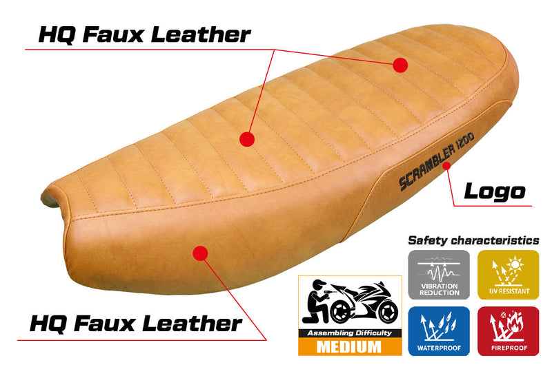 Triumph Scrambler 1200 2019-2024 Seat Cover Tappezzeria Italia in Camel