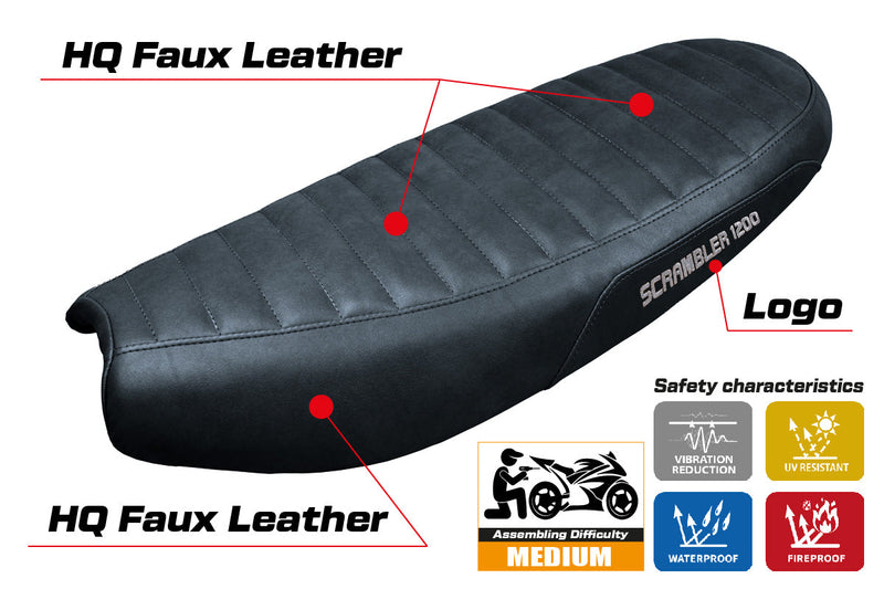 Triumph Scrambler 1200 2019-2024 Seat Cover Tappezzeria Italia in Black
