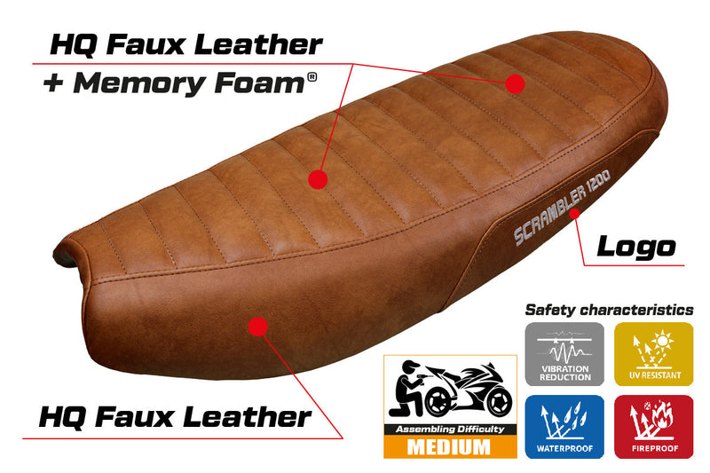 Triumph Scrambler 1200 2019-2024 Seat Cover Tappezzeria Italia  Comfort in Brown