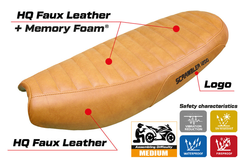 Triumph Scrambler 1200 2019-2024 Seat Cover Tappezzeria Italia  Comfort in Camel