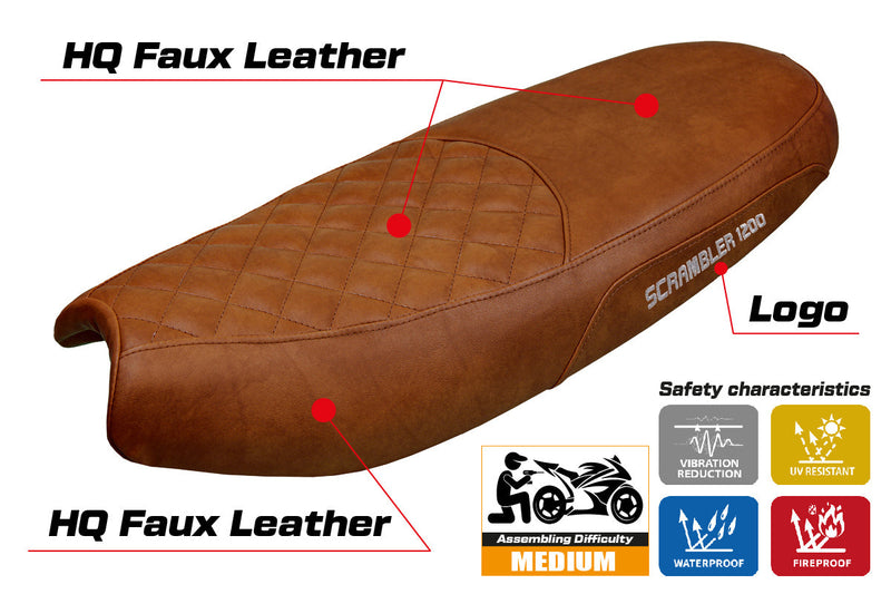 Triumph Scrambler 1200 2019-2024 Seat Cover Tappezzeria Italia in Brown SE