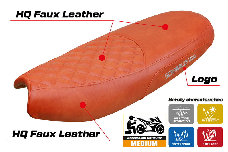 Triumph Scrambler 1200 2019-2024 Seat Cover Tappezzeria Italia in Brick SE