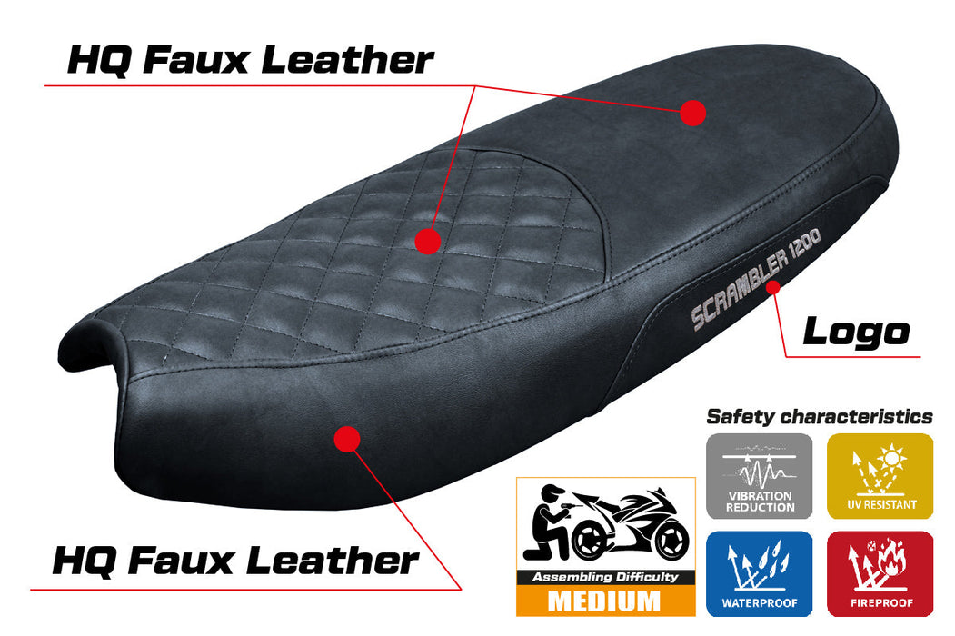 Triumph Scrambler 1200 2019-2024 Seat Cover Tappezzeria Italia in Black SE