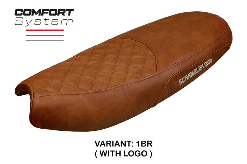 Triumph Scrambler 1200 2019-2024 Seat Cover Tappezzeria Italia Comfort in Brown SE