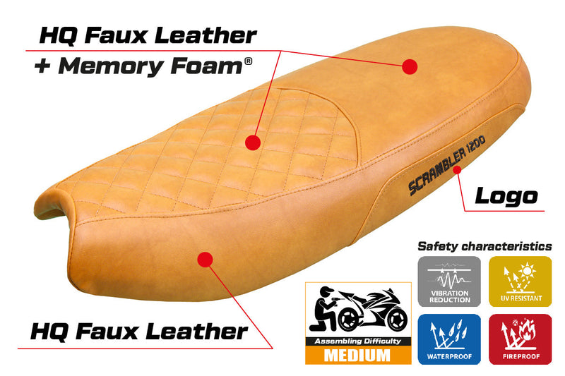 Triumph Scrambler 1200 2019-2024 Seat Cover Tappezzeria Italia  Comfort in Camel SE