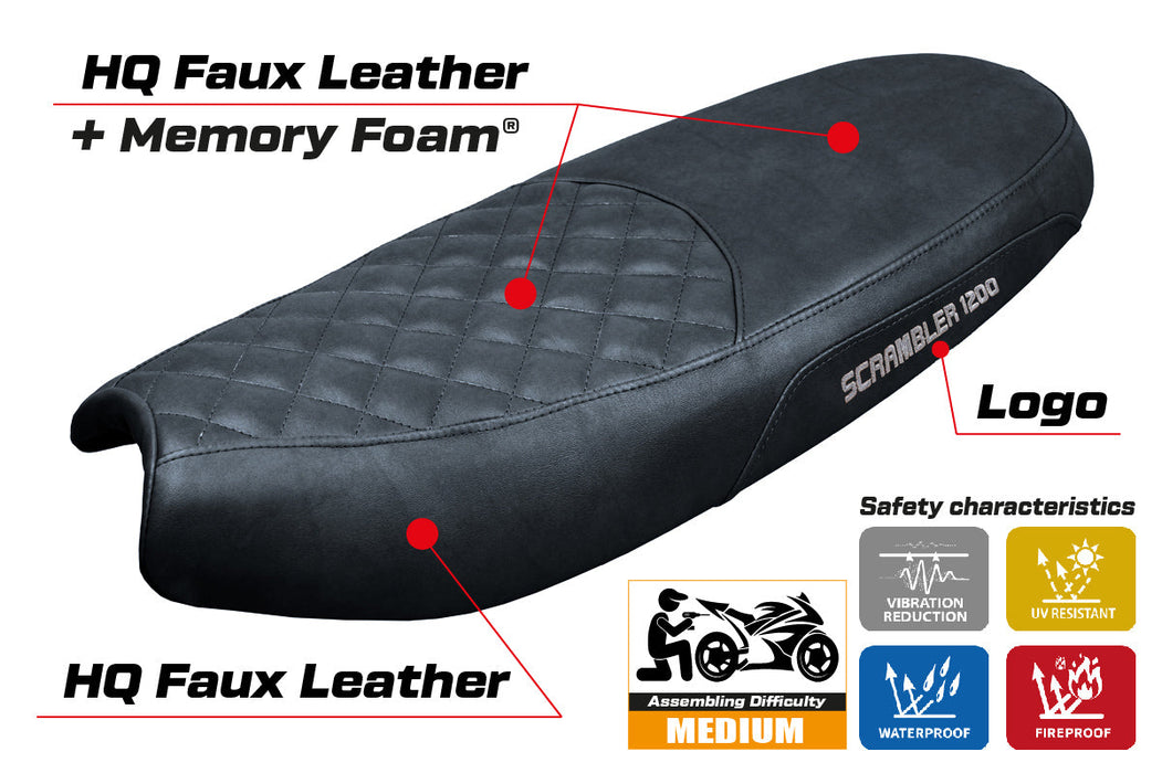 Triumph Scrambler 1200 2019-2024 Seat Cover Tappezzeria Italia  Comfort in Black SE