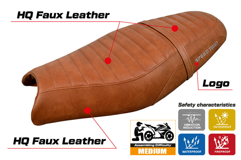 Triumph Speed Twin 900 2019-2024 Seat Cover Tappezzeria Italia in Brown