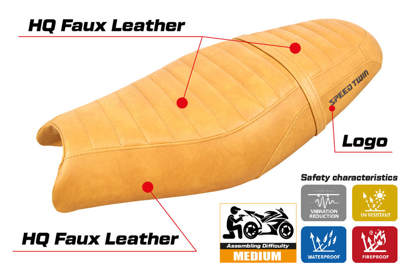 Triumph Speed Twin 900 2019-2024 Seat Cover Tappezzeria Italia in Camel