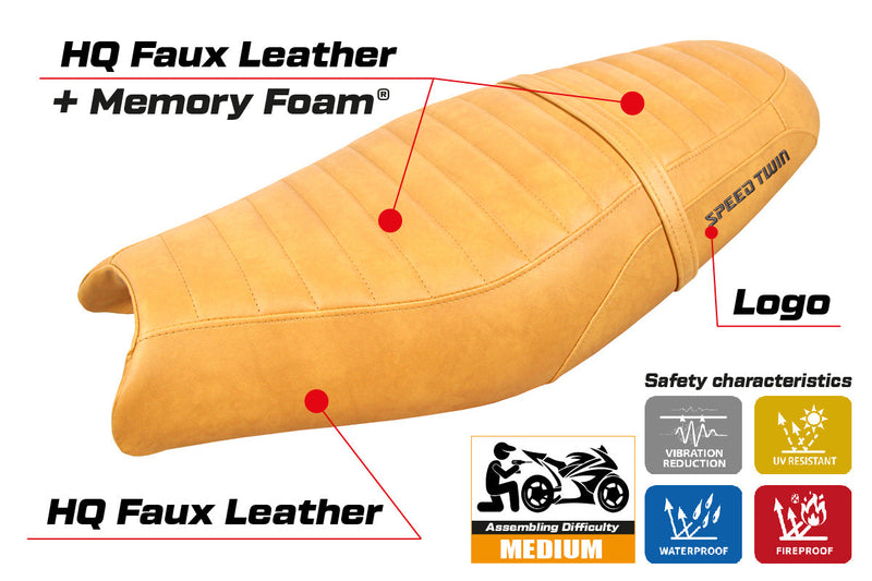 Triumph Speed Twin 900 2019-2024 Seat Cover Tappezzeria Italia Comfort in Camel