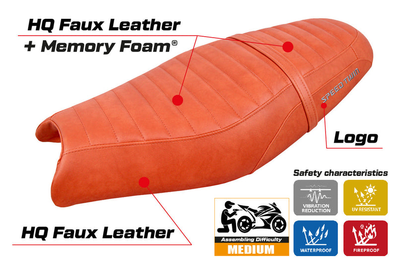 Triumph Speed Twin 900 2019-2024 Seat Cover Tappezzeria Italia Comfort in Brick