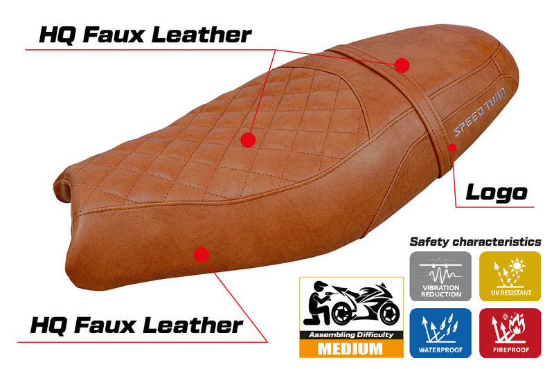 Triumph Speed Twin 900 2019-2024 Seat Cover Tappezzeria Italia in Brown SE