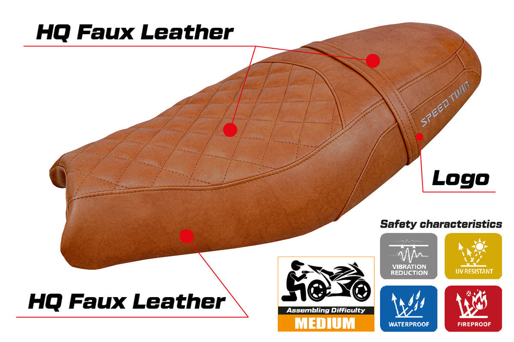 Triumph Speed Twin 900 2019-2024 Seat Cover Tappezzeria Italia in Brown SE