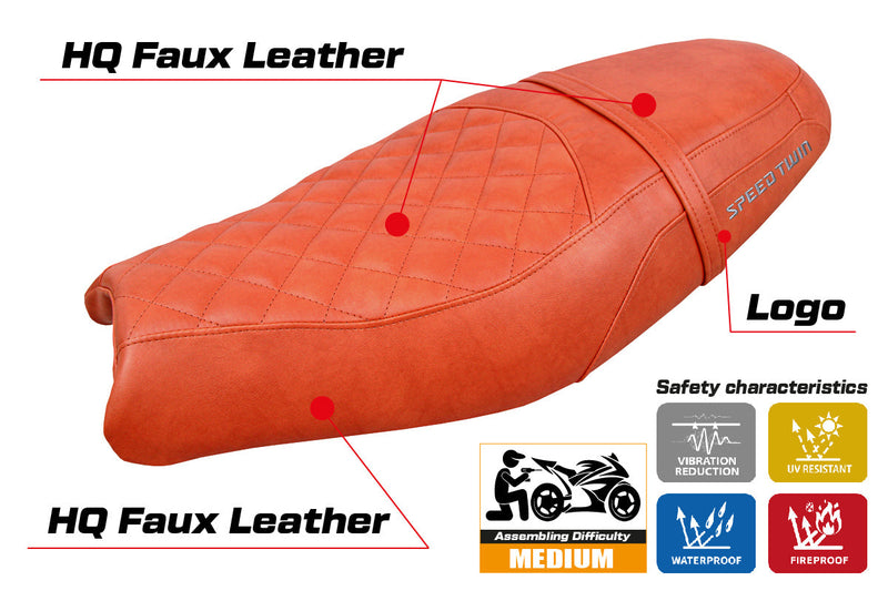 Triumph Speed Twin 900 2019-2024 Seat Cover Tappezzeria Italia in Brick SE