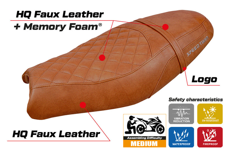 Triumph Speed Twin 900 2019-2024 Seat Cover Tappezzeria Italia Comfort Brown SE