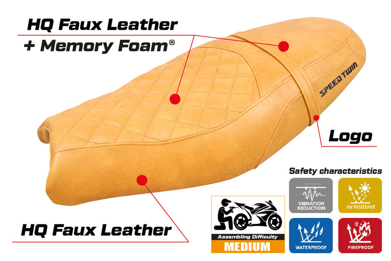 Triumph Speed Twin 900 2019-2024 Seat Cover Tappezzeria Italia Comfort in Camel SE