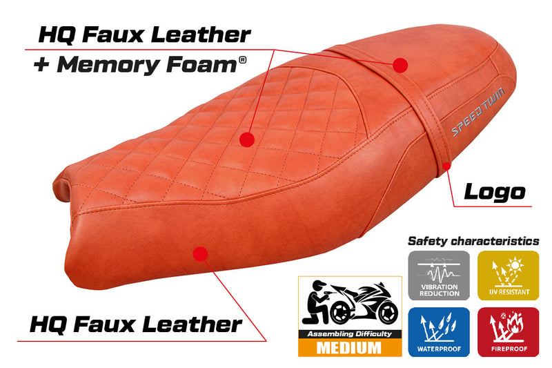 Triumph Speed Twin 900 2019-2024 Seat Cover Tappezzeria Italia Comfort Brick SE
