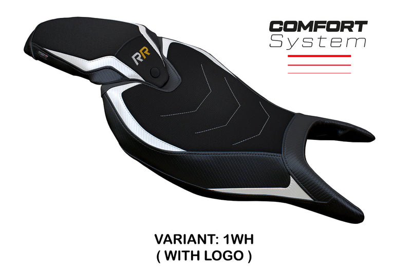 Triumph Speed Triple 1200 RR 2022-2024 Seat Cover Tappezzeria Italia Comfort in White and Black
