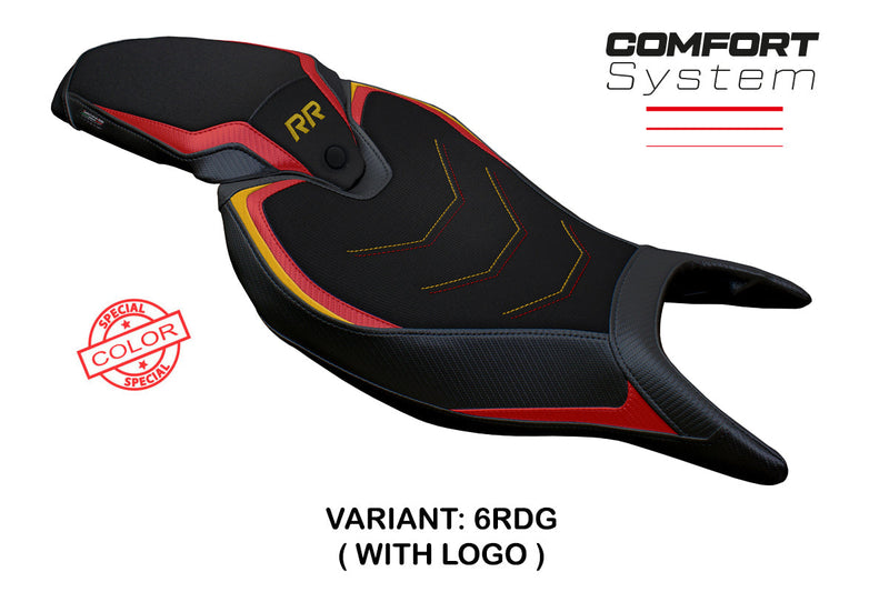 Triumph Speed Triple 1200 RR 2022-2024 Seat Cover Tappezzeria Italia Comfort in Red and Gold