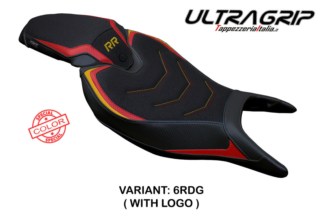 Triumph Speed Triple 1200 RR 2022-2024 Seat Cover Tappezzeria Italia Ultragrip in Red and Gold