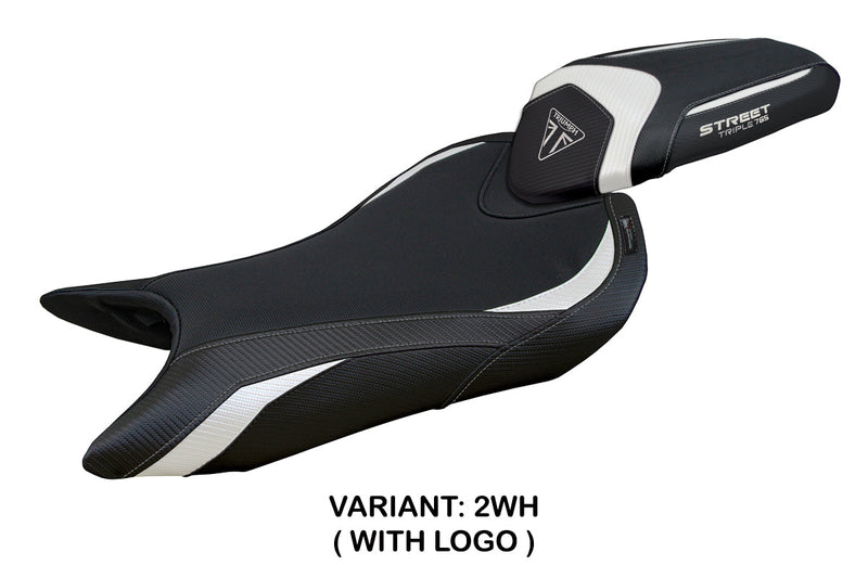 Triumph Street Triple 765 2023-2024 Seat Cover Tappezzeria Italia in White and Black