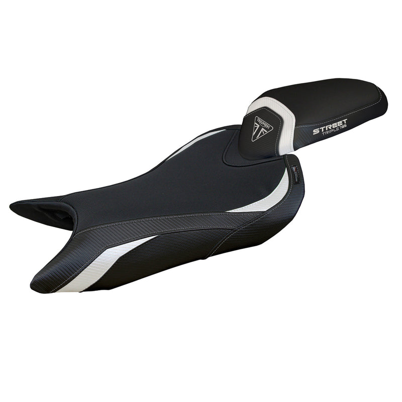 Triumph Street Triple 765 2023-2024 Seat Cover Tappezzeria Italia Comfort in White and Black