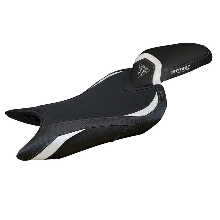 Triumph Street Triple 765 2023-2024 Seat Cover Tappezzeria Italia Comfort in White and Black