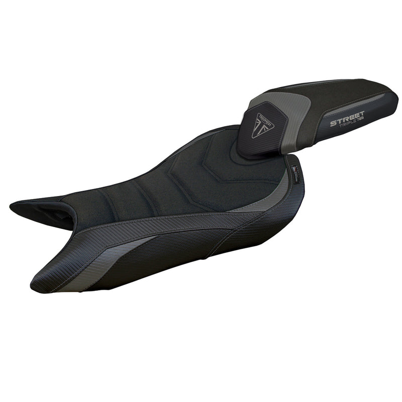 Triumph Street Triple 765 2023-2024 Seat Cover Tappezzeria Italia Ultragrip in Grey and Black