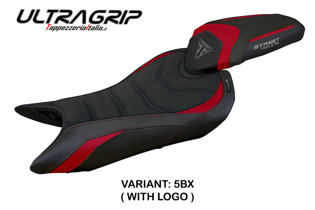 Triumph Street Triple 765 2023-2024 Seat Cover Tappezzeria Italia Ultragrip in Bordeaux and Black