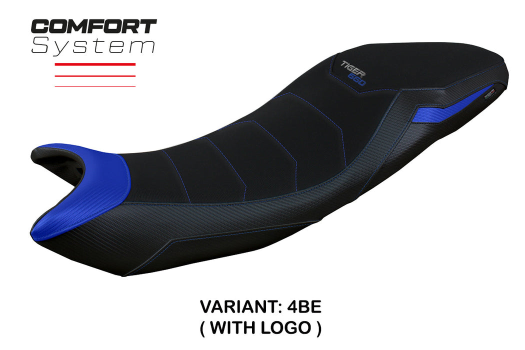 Triumph Tiger 660 2021-2024 Seat Cover Tappezzeria Italia Comfort in Blue Black