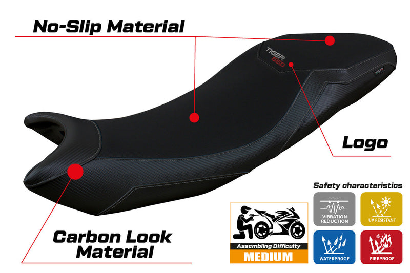 Triumph Tiger 660 2021-2024 Seat Cover Tappezzeria Italia in Black