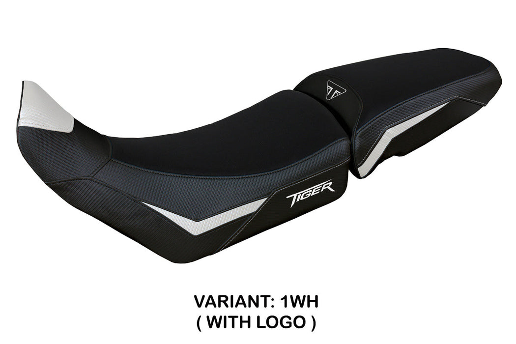 Triumph Tiger 900 2020-2023 Seat Cover Tappezzeria Italia in White and Black