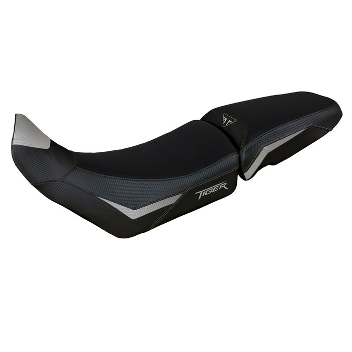 Triumph Tiger 900 2020-2023 Seat Cover Tappezzeria Italia in Silver and Black