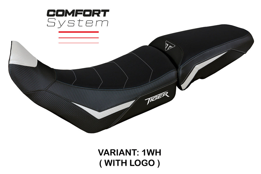 Triumph Tiger 900 2020-2023 Seat Cover Tappezzeria Italia Comfort in White and Black