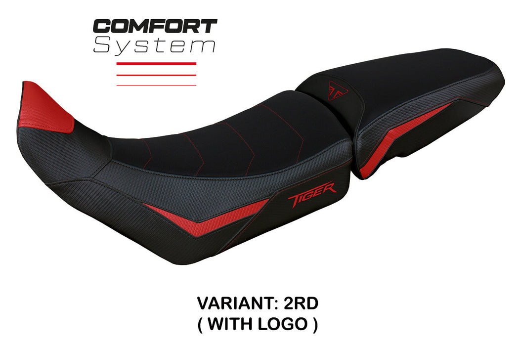 Triumph Tiger 900 2020-2023 Seat Cover Tappezzeria Italia Comfort in Red and Black