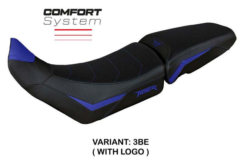 Triumph Tiger 900 2020-2023 Seat Cover Tappezzeria Italia Comfort in Blue and Black