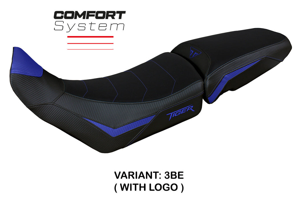 Triumph Tiger 900 2020-2023 Seat Cover Tappezzeria Italia Comfort in Blue and Black