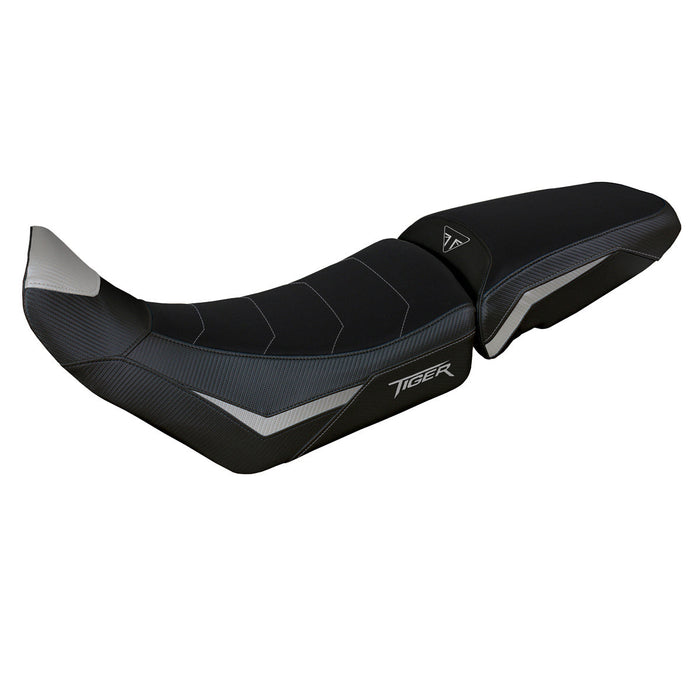 Triumph Tiger 900 2020-2023 Seat Cover Tappezzeria Italia Comfort Silver and Black