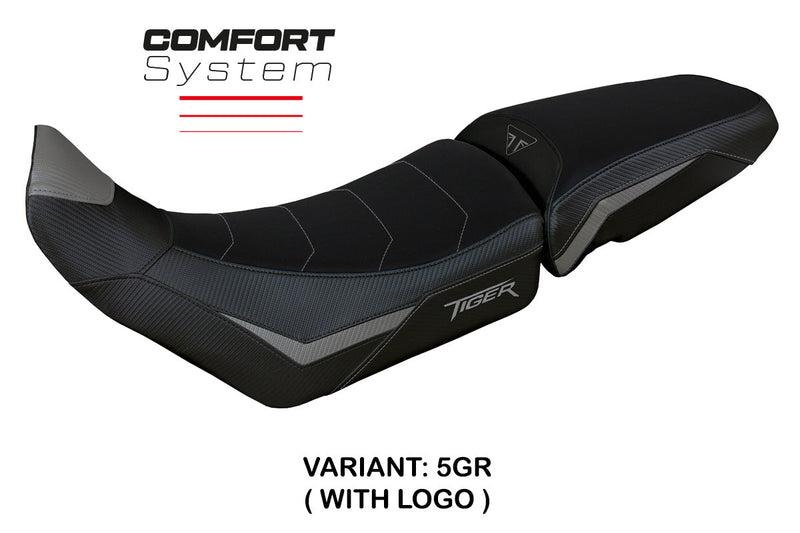 Triumph Tiger 900 2020-2023 Seat Cover Tappezzeria Italia Comfort in Grey and Black