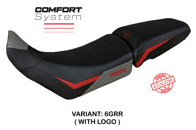 Triumph Tiger 900 2020-2023 Seat Cover Tappezzeria Italia Comfort in Grey and Red