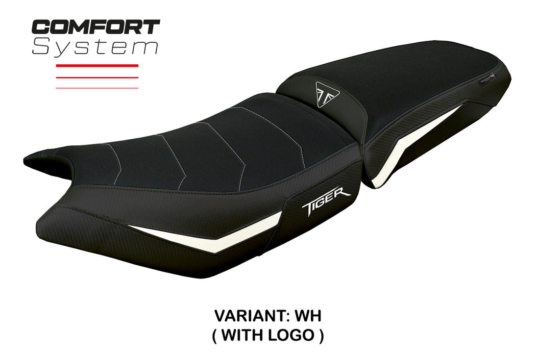 Triumph Tiger 900 2024 Seat Cover Tappezzeria Comfort White Black