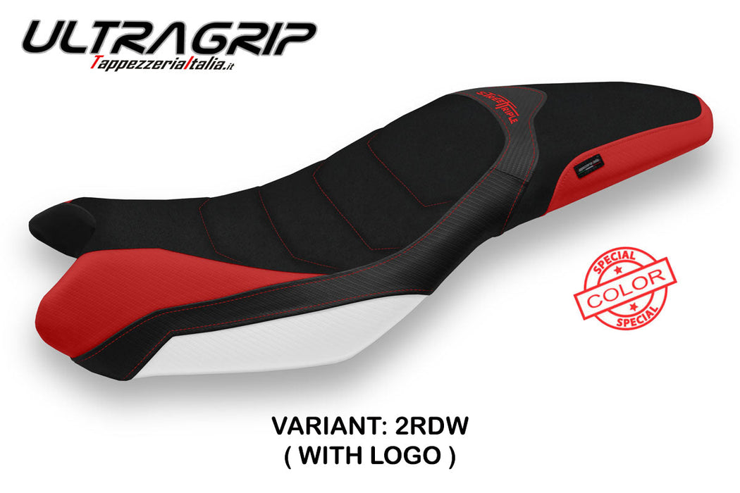 Triumph Street Triple 675 2013-2016 Seat Cover Tappezzeria Italia Ultragrip in Red and White