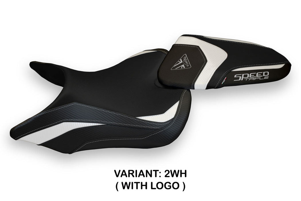 Triumph Speed Triple 2016-2021 Seat Cover Tappezzeria Italia in White Black