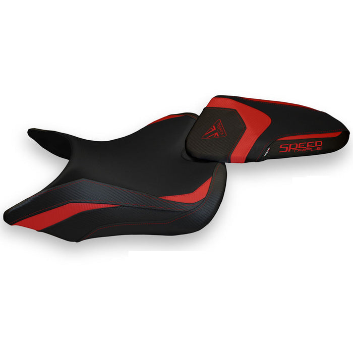 Triumph Speed Triple 2016-2021 Seat Cover Tappezzeria Italia in Red and Black