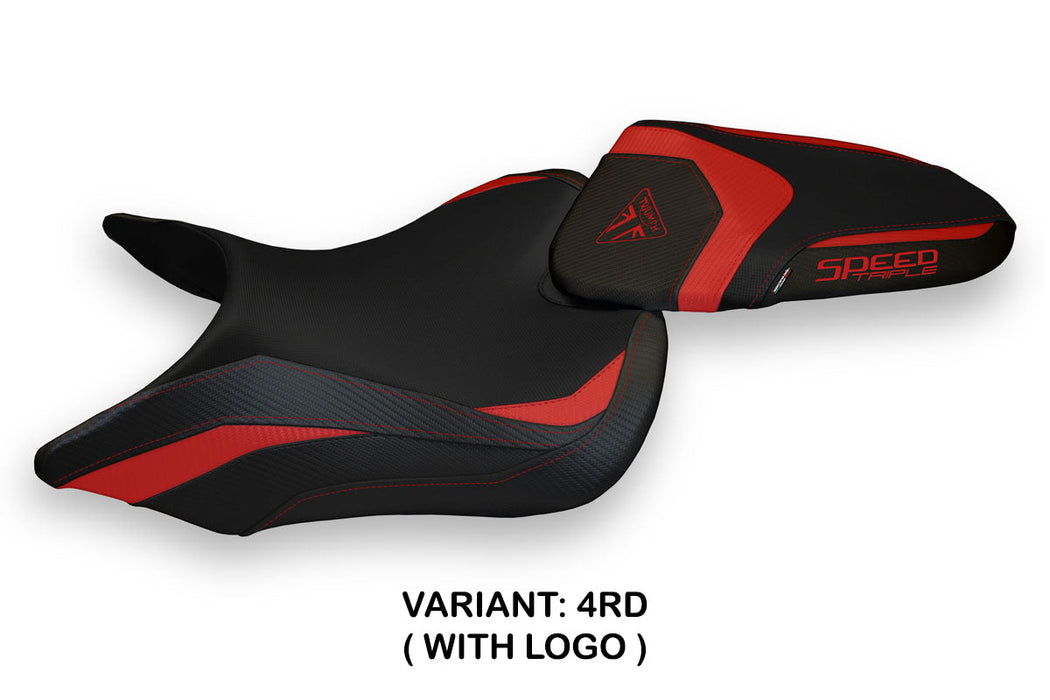 Triumph Speed Triple 2016-2021 Seat Cover Tappezzeria Italia in Red and Black