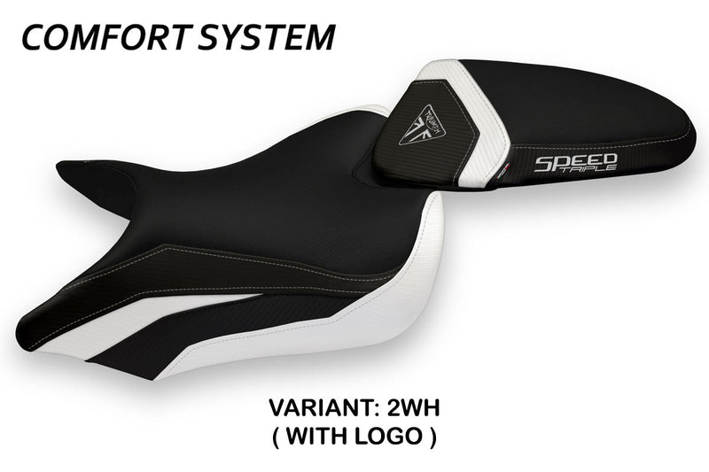 Triumph Speed Triple 2016-2021 Seat Cover Tappezzeria Italia Comfort in White