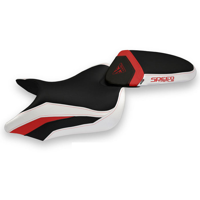 Triumph Speed Triple 2016-2021 Seat Cover Tappezzeria Italia Comfort in Red and White