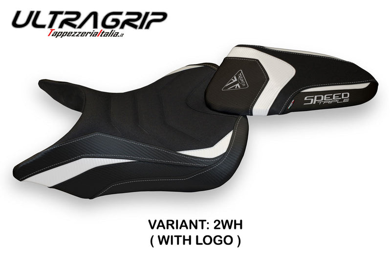Triumph Speed Triple 2016-2021 Seat Cover Tappezzeria Italia Ultragrip in White